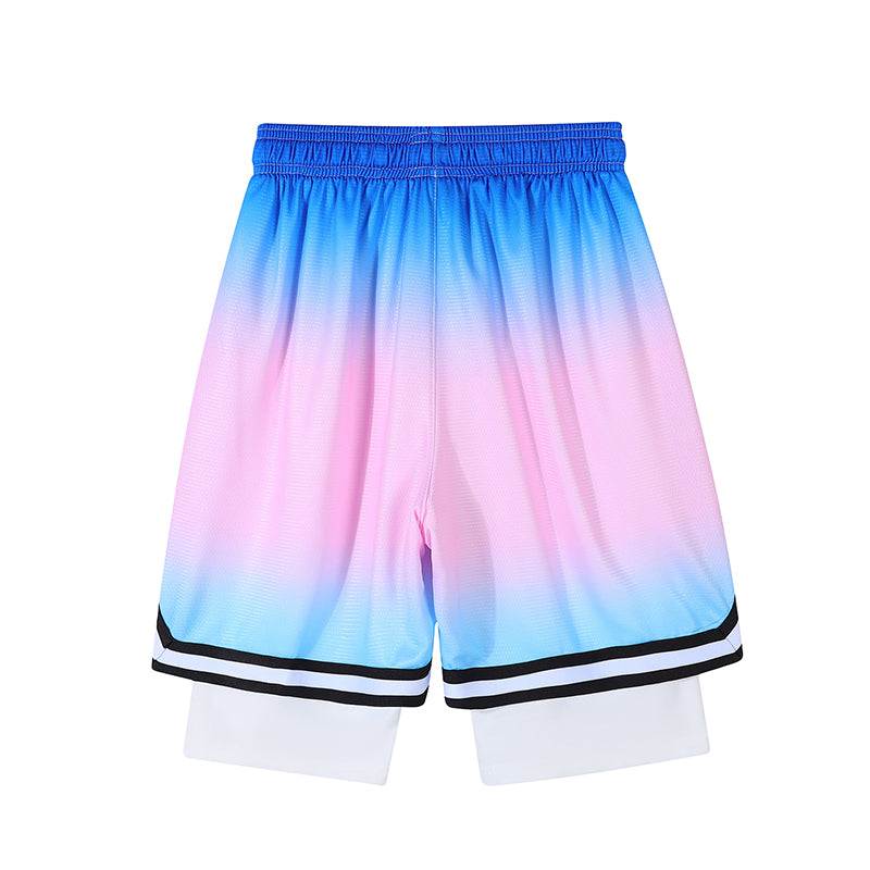 YiSiDa Star Player Embroidered Double Layer Fake Two-Layer Liner Quick-Dry Running Fitness Sport Shorts Minimum order: 1000 pieces