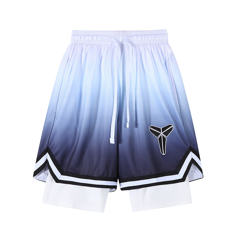 YiSiDa Star Player Embroidered Double Layer Fake Two-Layer Liner Quick-Dry Running Fitness Sport Shorts Minimum order: 1000 pieces