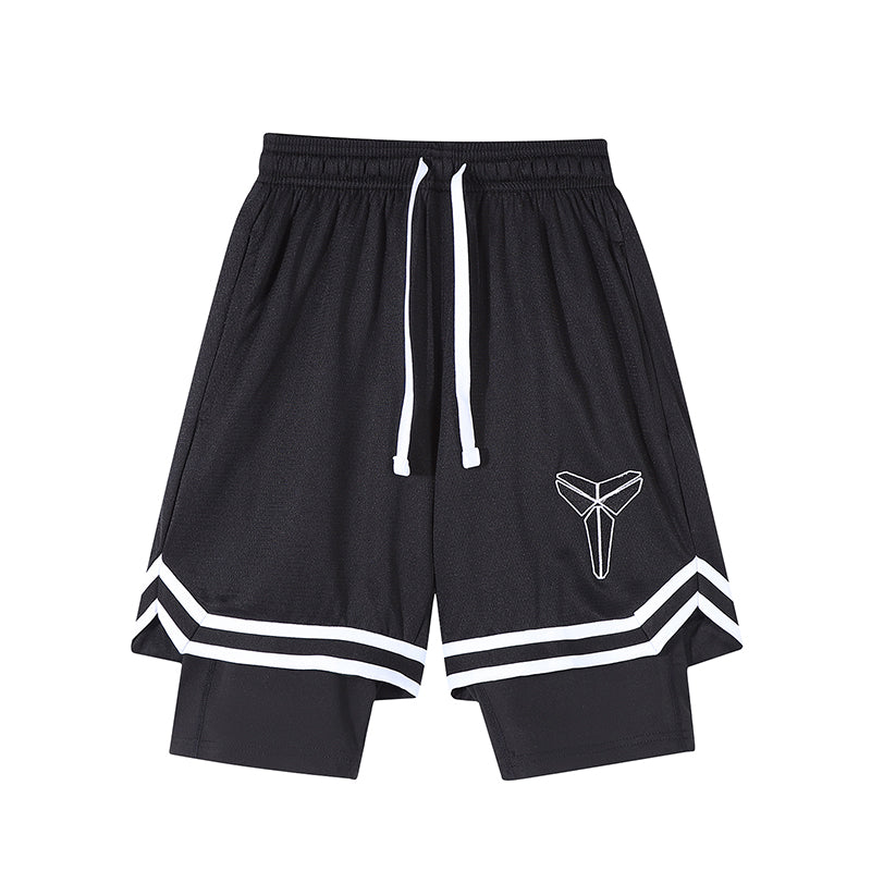 YiSiDa Star Player Embroidered Double Layer Fake Two-Layer Liner Quick-Dry Running Fitness Sport Shorts Minimum order: 1000 pieces
